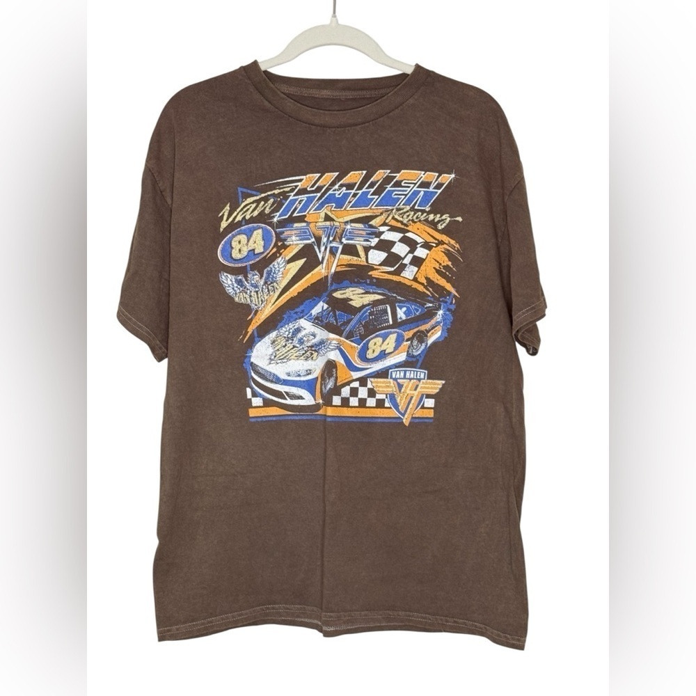 Van Halen 84 Race car Brown Graphic Tee T-shirt Unisex L - Picture 3 of 6